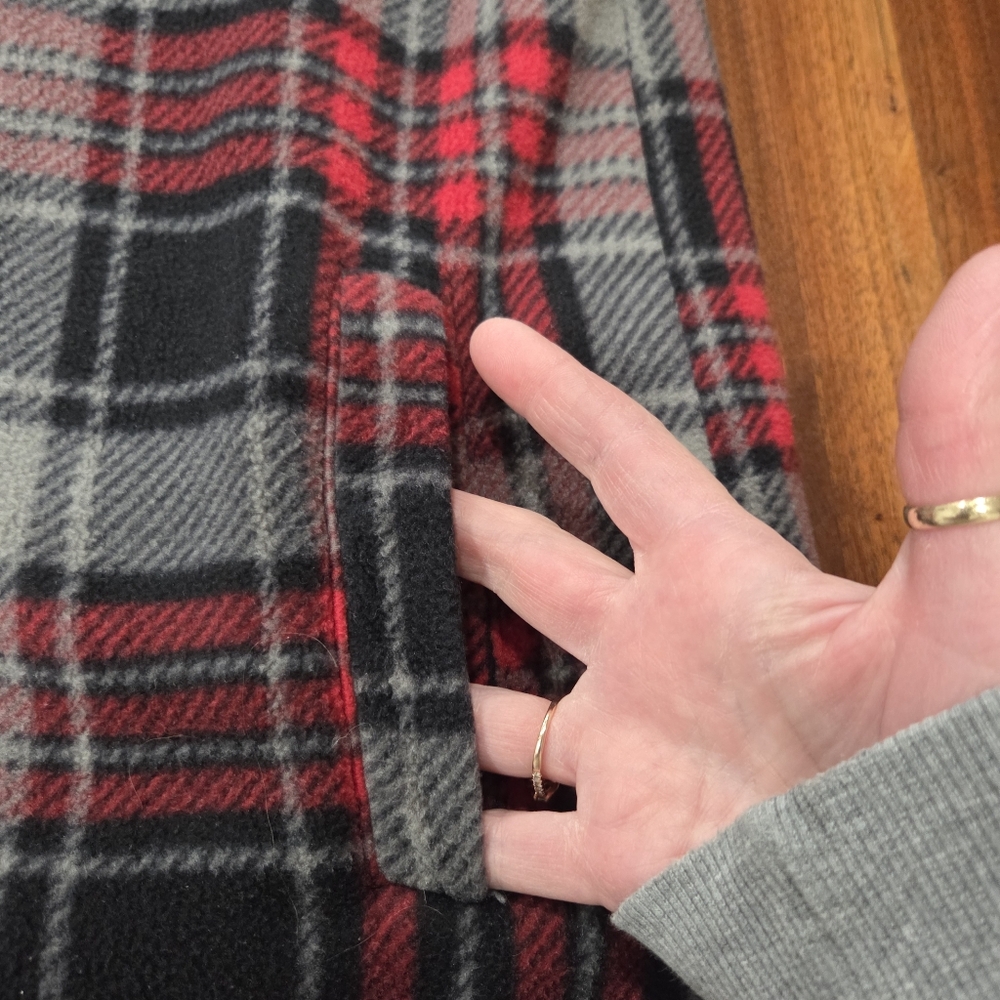 Tru Fit Plaid Fleece Zip Front Jacket Hooded Fuzzy Fleece Lined Size 2X - Picture 4 of 9